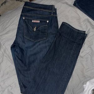 Size 32 Hudson dark wash, straight leg jeans. Worn only ONCE for an hour!